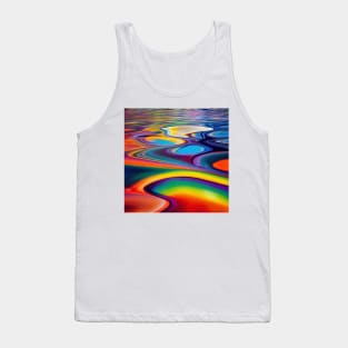 Liquid Colors Flowing Infinitely - Heavy Texture Swirling Thick Wet Paint - Abstract Inspirational Rainbow Drips Tank Top